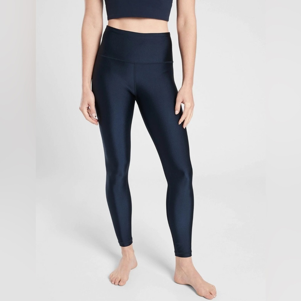 NWT Athleta Elation Shine Navy Tight Sz XXS. (#824545)